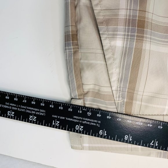 Ben Hogan Tan Plaid Performance Shorts Mens 40 Golf Classic Fit Khaki Flat Front - Picture 12 of 14